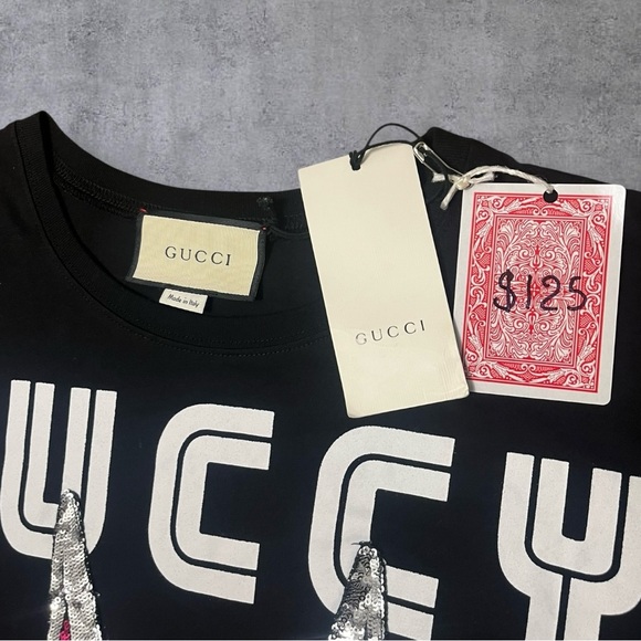 Bugs Bunny Sequin Gucci /y T-Shirt - Picture 2 of 7